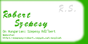 robert szepesy business card